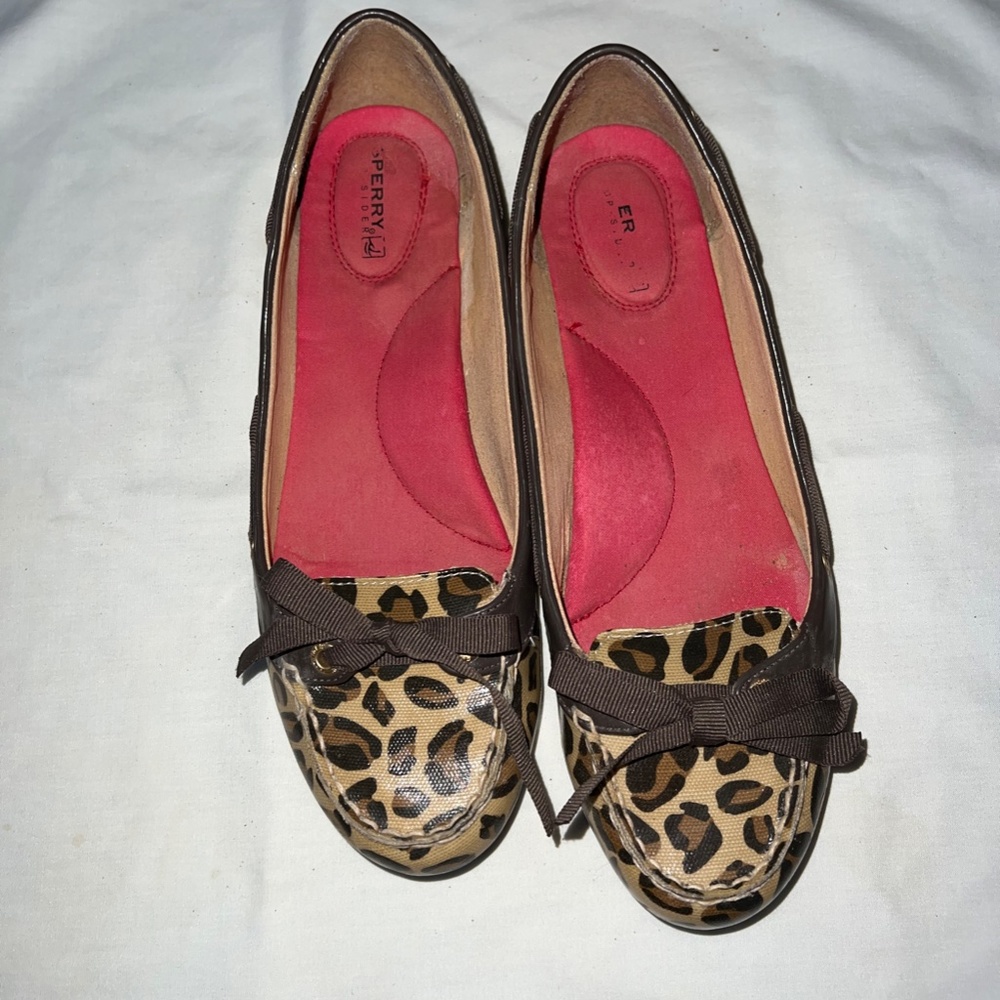 Sperry Topsider Chandler Leopard Flats/Loafers size 9M